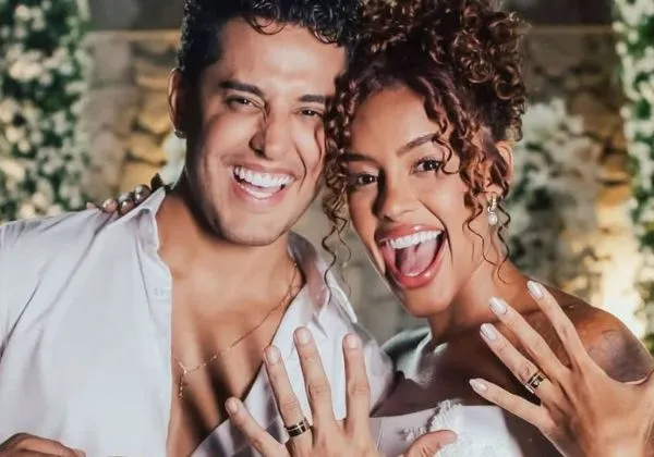 Sthe Matos e Kevi Jonny celebram casamento religioso em resort paradisíaco na Bahia