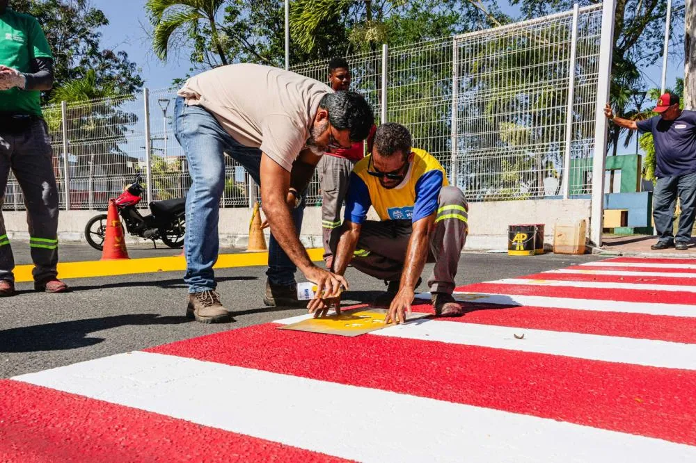 Faixa de pedestres recebe nova pintura com patinhas em respeito aos animais