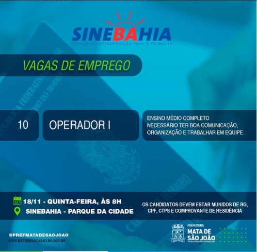 Sinebahia disponibiliza vagas