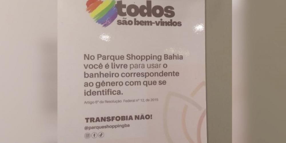 Shopping libera uso de banheiro para o gênero que a pessoa se identifica