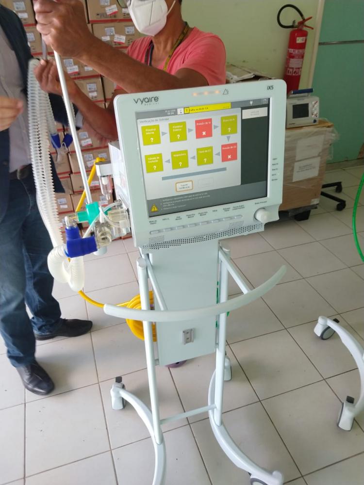 Hospital recebe respiradores de ventilação artificial nesta terça (30)