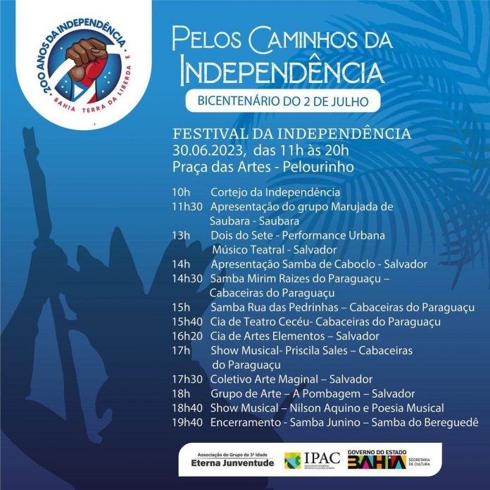 Pelourinho é palco da comemoração do Bicentenário da Independência nesta sexta-feira (30.06)