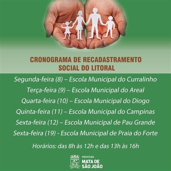 Recadastramento de beneficiários sociais segue nas comunidades do Litoral