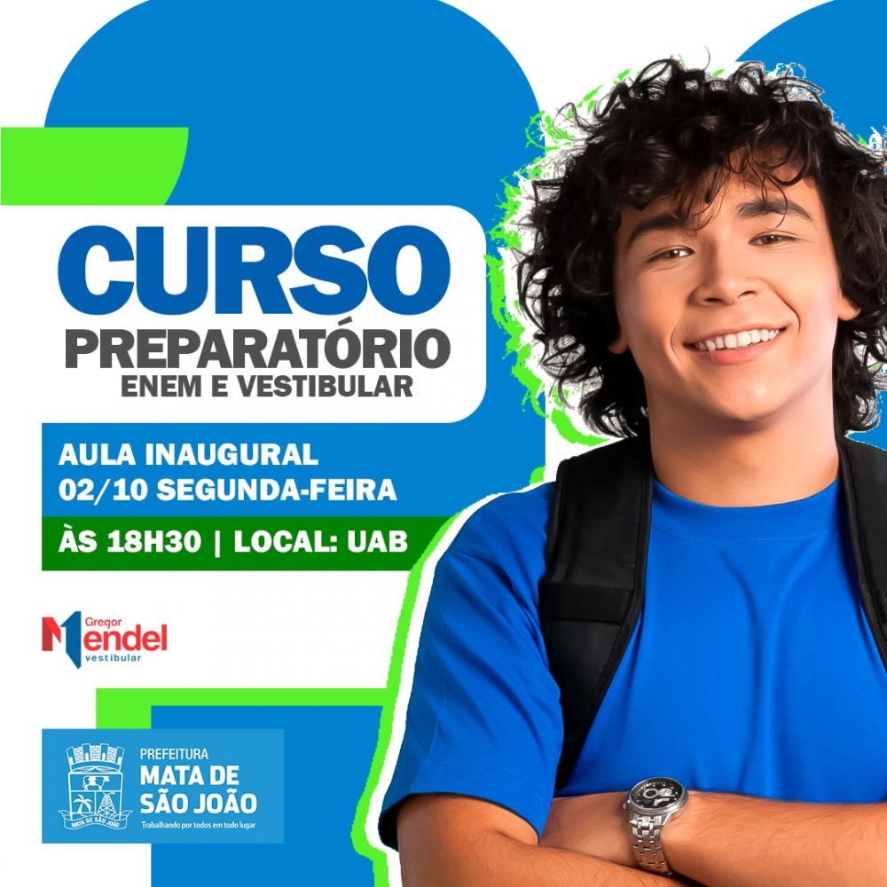 Curso preparatório para Enem de Mata de São João começa hoje