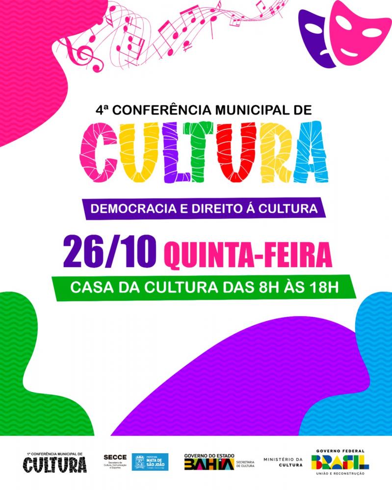 4ª Conferência Municipal de Cultura de Mata de São João debaterá democracia e direito à cultura