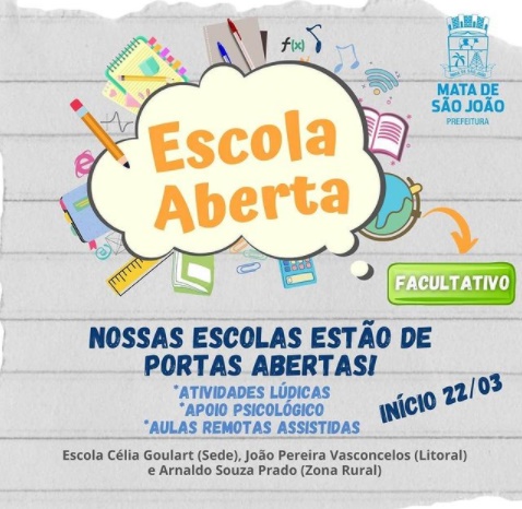 Três escolas do município terão atividades presenciais