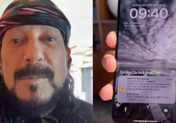 De férias com a família no Japão, Bell Marques é acordado com alerta de terremoto