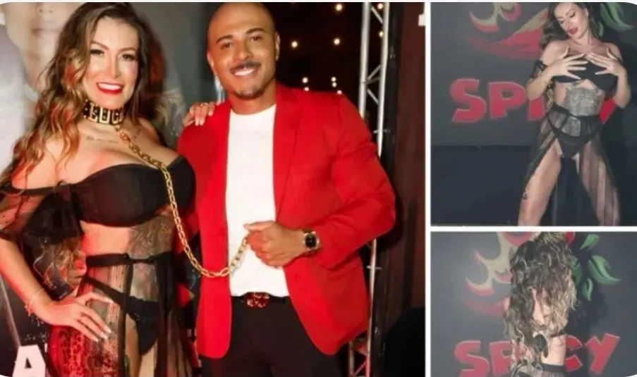 Andressa Urach faz sexo ao vivo com o namorado e choca convidados
