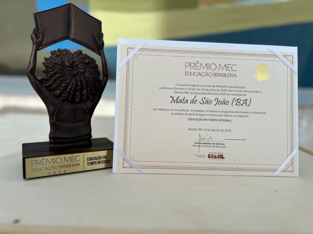 Mata de São João é destaque no Prêmio MEC da Educação Brasileira